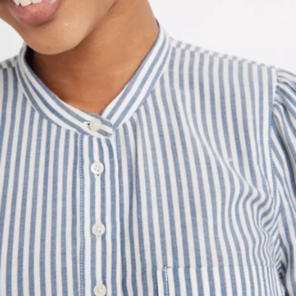 Madewell Puff-Sleeve Button Down Stripe - Picture 2 of 12